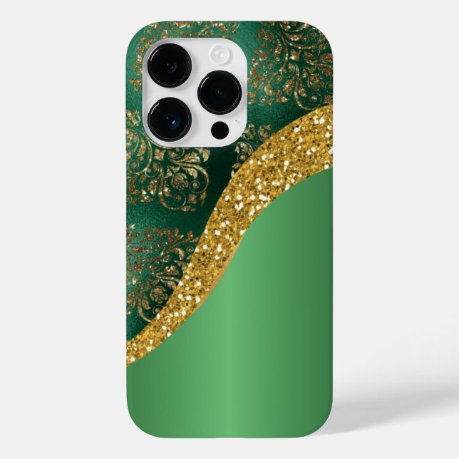 Glam Gold Glitter Green Metallic  Case-Mate iPhone Case (Back)