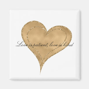 Glam Gold Glitter Heart Magnet