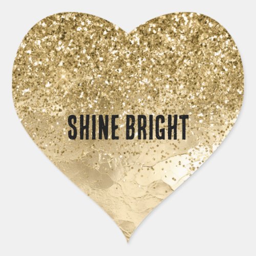 Glam Gold Glitter Heart Sticker