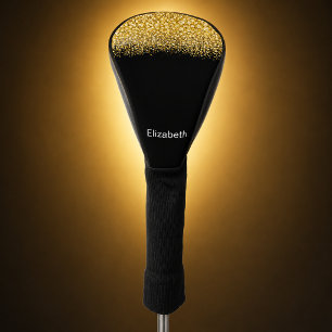 Glam Gold Glitter Jeweled Personalized Golf Head Cover