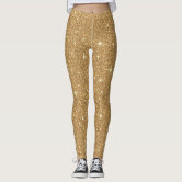 Faux sparkly silver glitter printed legging tights