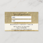 Glam Gold Glitter Mesh Appointment Card (Back)