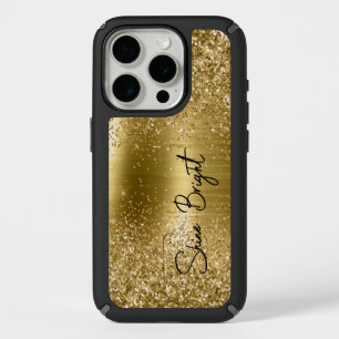 Glam Gold Glitter Sparkle iPhone 15 Pro Case