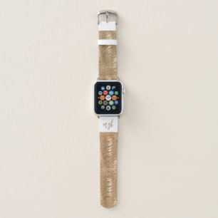 Glam Gold Glitter Tiger Stripes Monogram Apple Watch Band