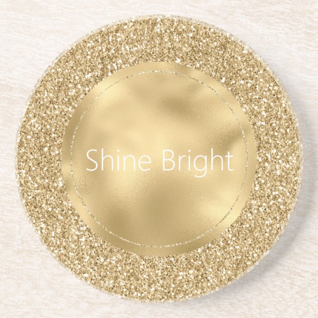 Glam Gold Glitzy Glitter       Coaster (Front)