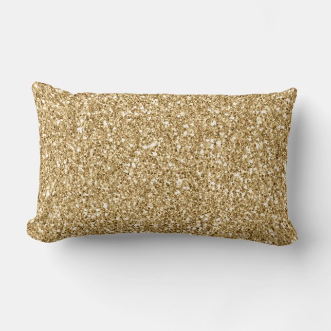 Glam Gold Glitzy Glitter      Lumbar Pillow (Front)