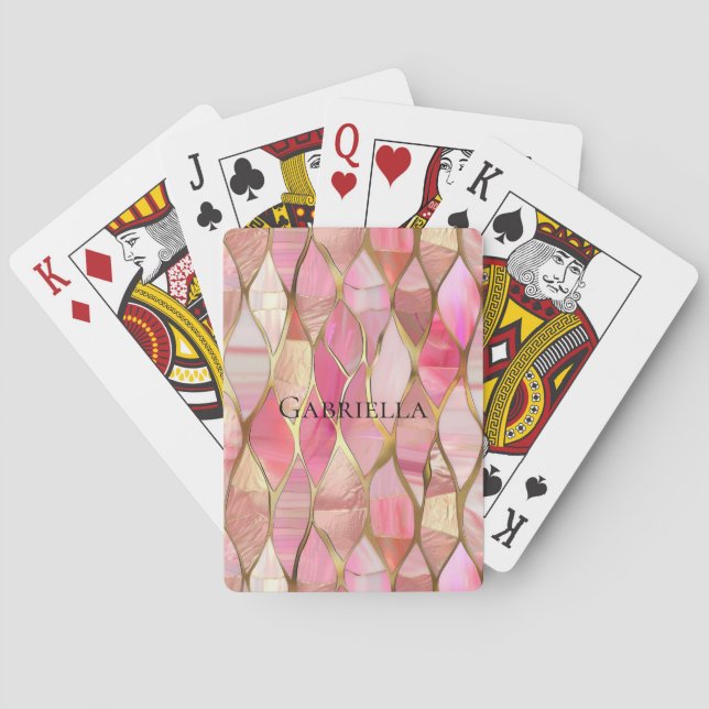 Glam Gold Glitzy Pink  Poker Cards (Back)