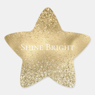 Glam Gold Glitzy Sparkle Glitter Star Sticker