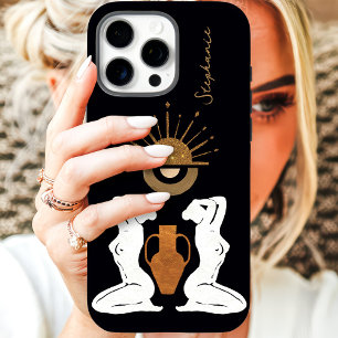 Glam Gold Goddess Monogram Personalized Glitter iPhone 16 Pro Max Case