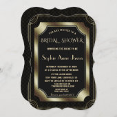 Glam Gold Great Gatsby Art Deco 20s Bridal Shower Invitation (Front/Back)