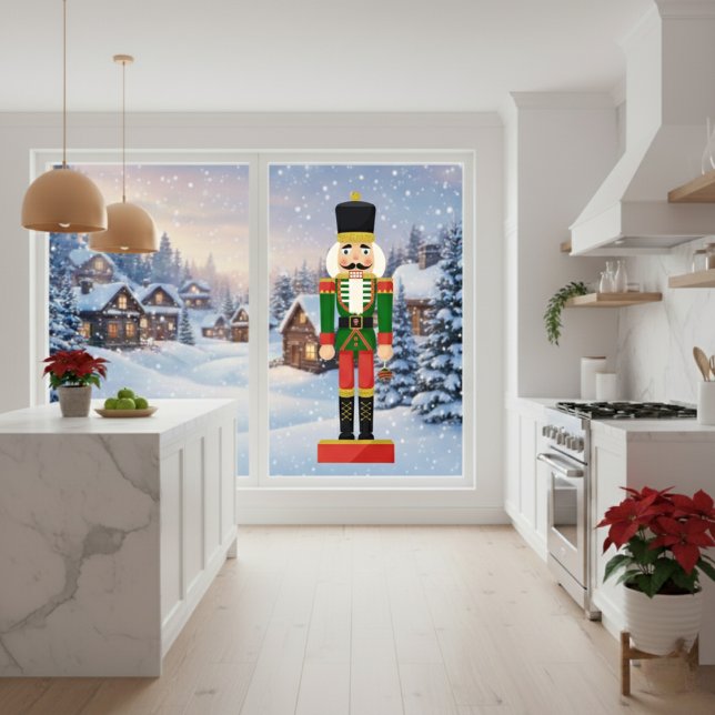 Glam Gold & Green Nutcracker  Window Cling (Creator Uploaded)