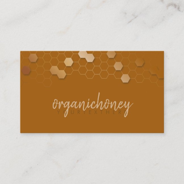 Glam Gold Honeycomb Apiary Business Card