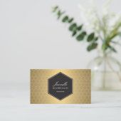 Glam Gold Honeycomb Pattern Business Card (Standing Front)