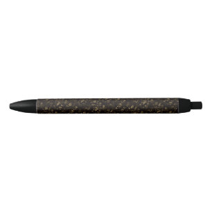 Glam gold leaves pattern brown pen