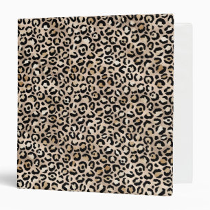 Glam Gold Leopard Print 3 Ring Binder