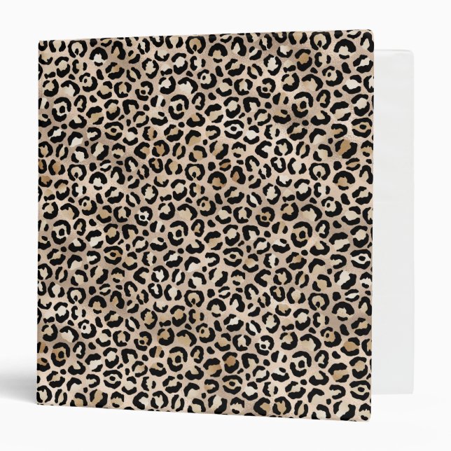 Glam Gold Leopard Print 3 Ring Binder (Front/Inside)