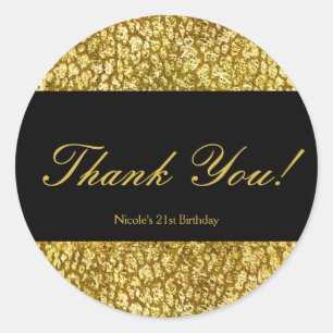 Glam Gold Leopard Print Chic Party Favor Stickers