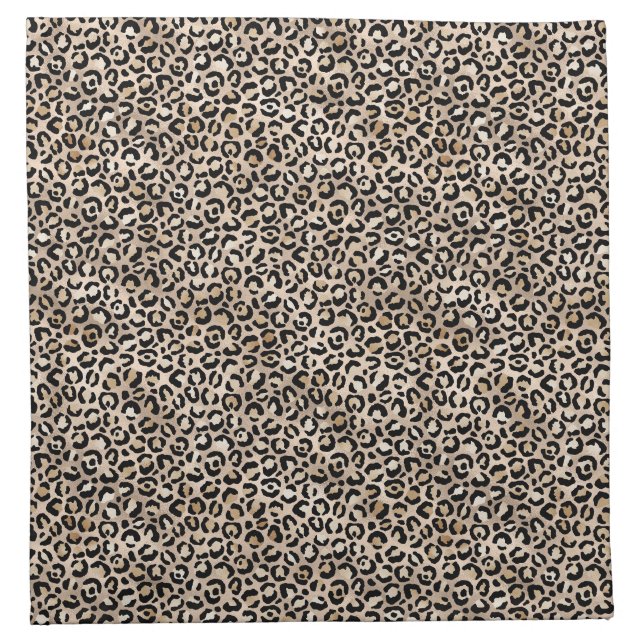 Glam Gold Leopard Print Cloth Napkin (Front)