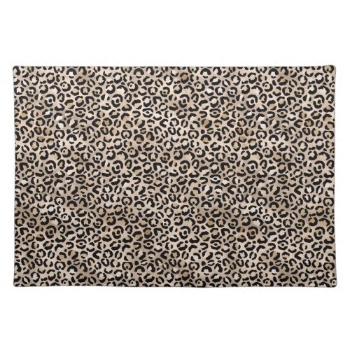 Glam Gold Leopard Print Cloth Placemat