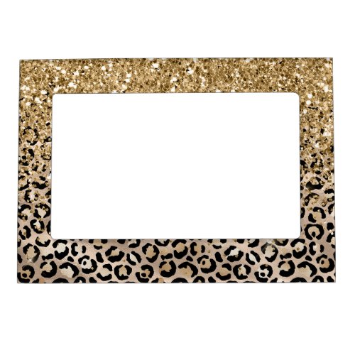 Glam Gold Leopard Print Glitz Magnetic Frame