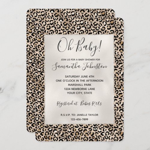 Glam Gold Leopard Print Invitation