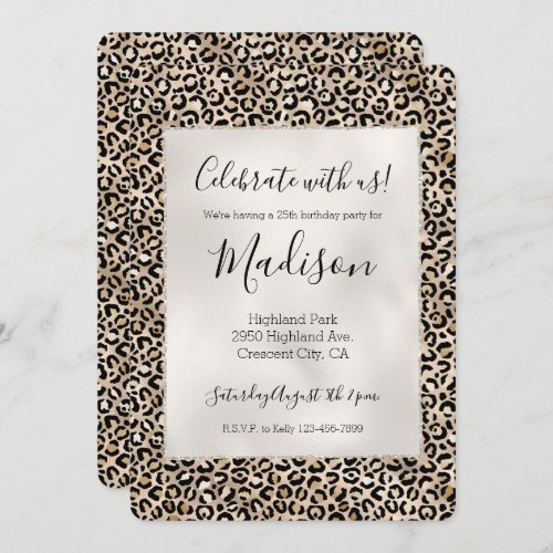 Glam Gold Leopard Print Invitation