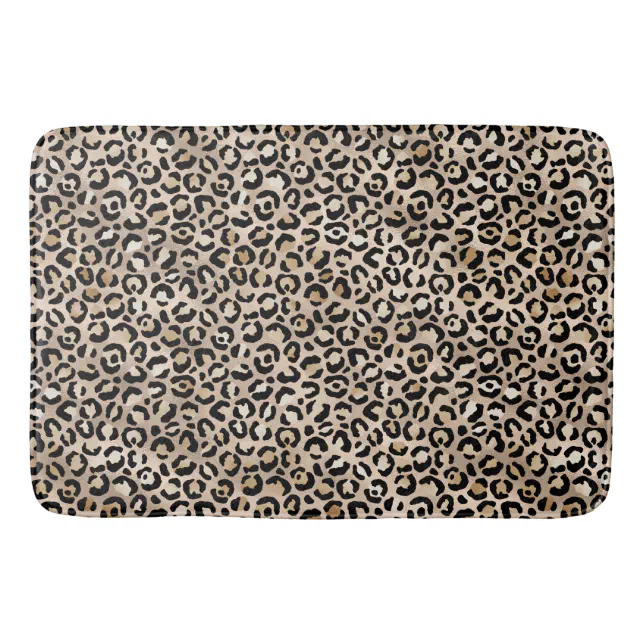 Glam Gold Leopard Print Ombre Bath Mat Zazzle