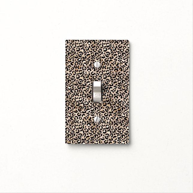 Glam Gold Leopard Print Ombre Light Switch Cover (In Situ)