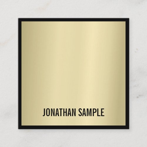Glam Gold Look Modern Artistic Minimalist Plain Square Business Card