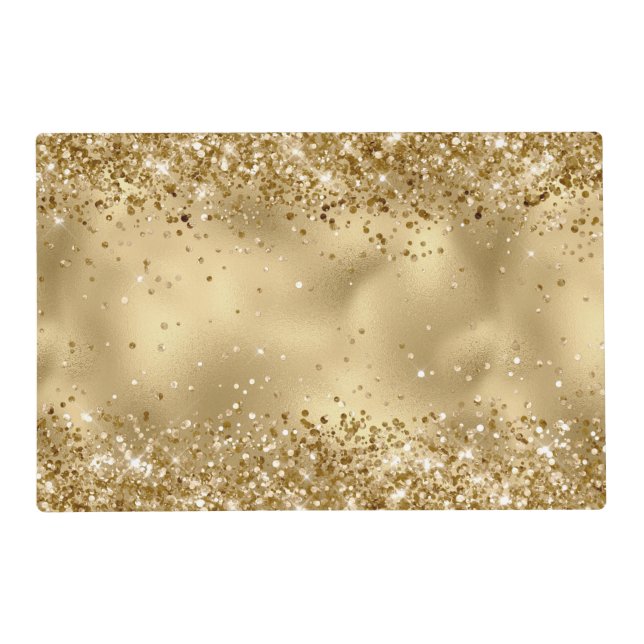 Glam Gold Luxe Glitzy Sparkle Glitter        Placemat (Front)
