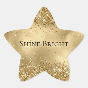 Glam Gold Luxe Glitzy Sparkle Glitter Star Sticker