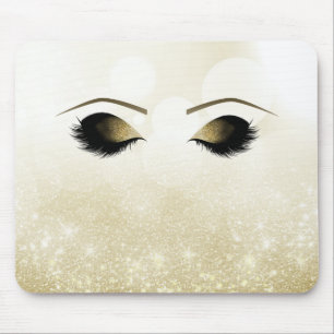 Glam Gold Makeup Eyes & Lashes Personalized Mouse Pad