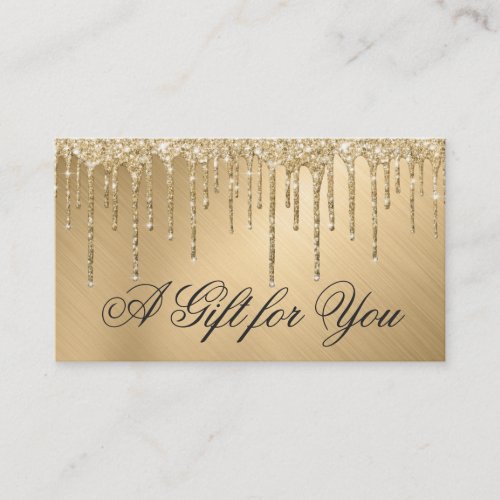 Glam Gold Metallic Glitter Drips Gift Certificate