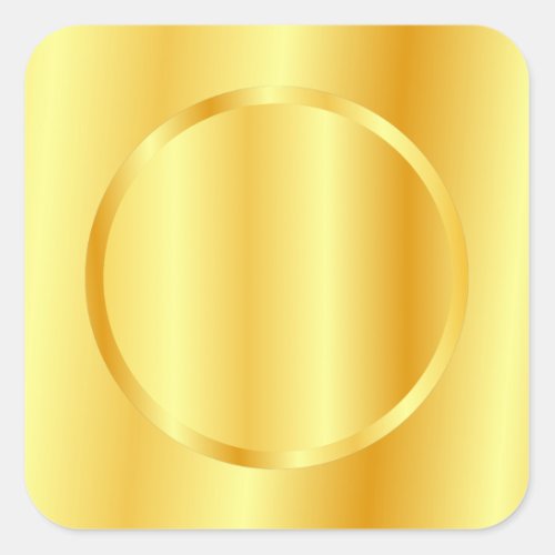 Glam Gold Metallic Look Blank Template Elegant Square Sticker