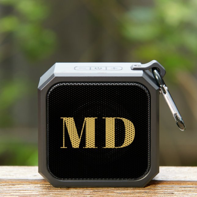 Glam Gold Monogram - Black  Bluetooth Speaker (Insitu(Outdoor))