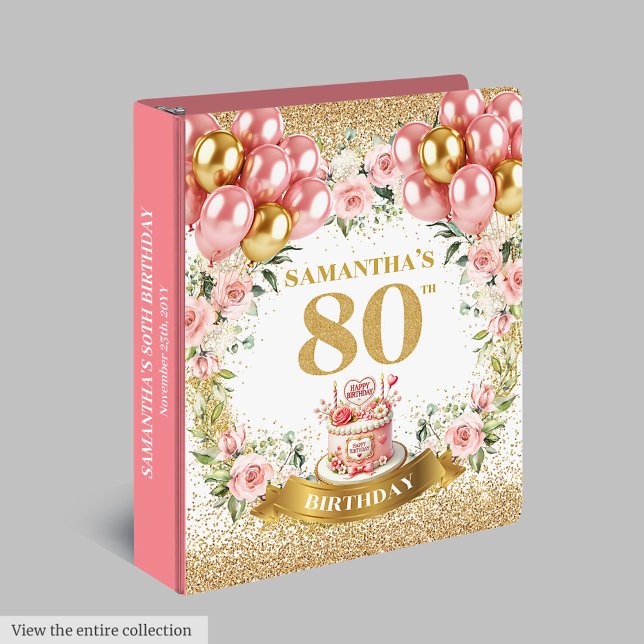 Glam Gold Number 80th Birthday Celebration Album 3 Ring Binder (Glam Gold Number 80th Birthday Celebration Album 3 ring binder)