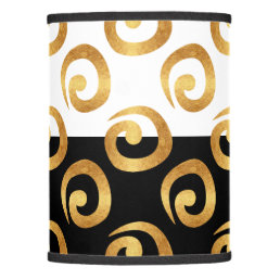 Glam Gold on Black and White Colorblock Lamp Shade