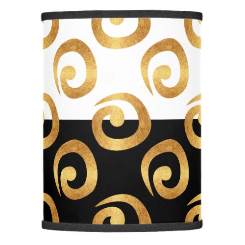Glam Gold on Black and White Colorblock Lamp Shade
