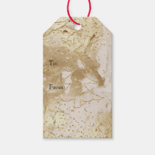 Glam Gold Paint Glitter Sparkle Christmas Tree Gift Tags