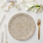 Glam Gold Pearl Stripes Paper Plates
