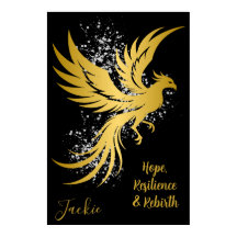 Glam Gold Phoenix Silver Glitter Monogram Black |