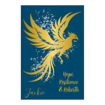 Glam Gold Phoenix Silver Glitter Monogram Blue |