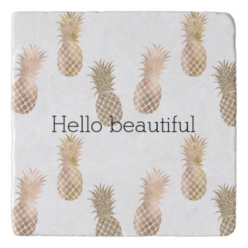 Glam Gold Pineapples Trivet