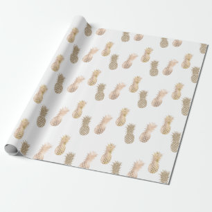 Glam Gold Pineapples Wrapping Paper