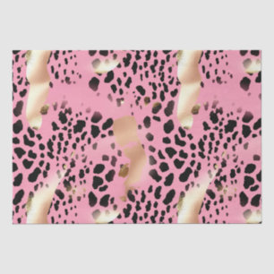 Glam Gold Pink Black Leopard Print Tissue Paper