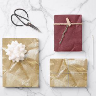 Glam Gold Red Christmas (or any occasion) Wrapping Paper Sheets