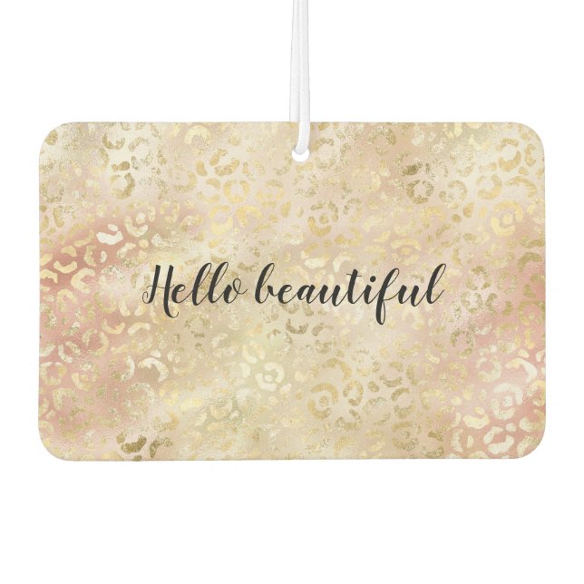 Glam Gold Rose Blush Pink Leopard Print     Air Freshener (Front)