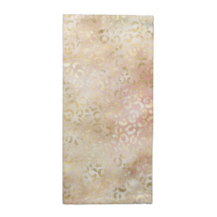 Glam Gold Rose Blush Pink Leopard Print      Cloth Napkin