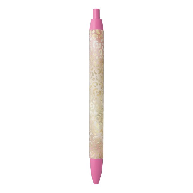 Glam Gold Rose Blush Pink Leopard Print            Pen (Front Vertical)