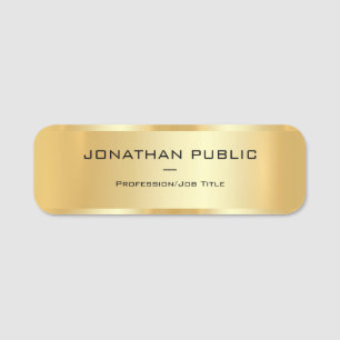 Glam Gold Safety Pin Or Magnetic Business Template Name Tag